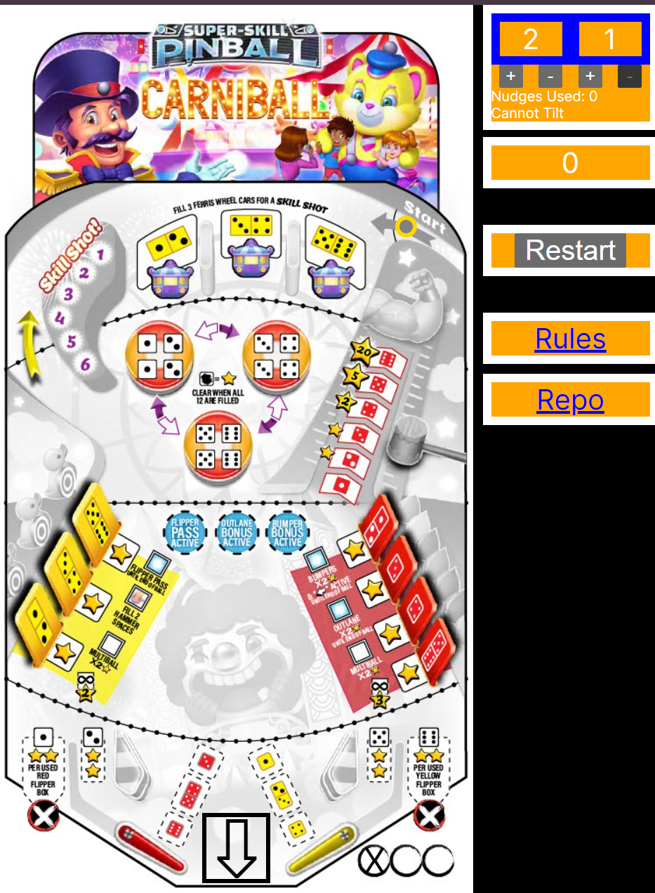 A screenshot of the online version of Super-Skill Pinball 4-Cade